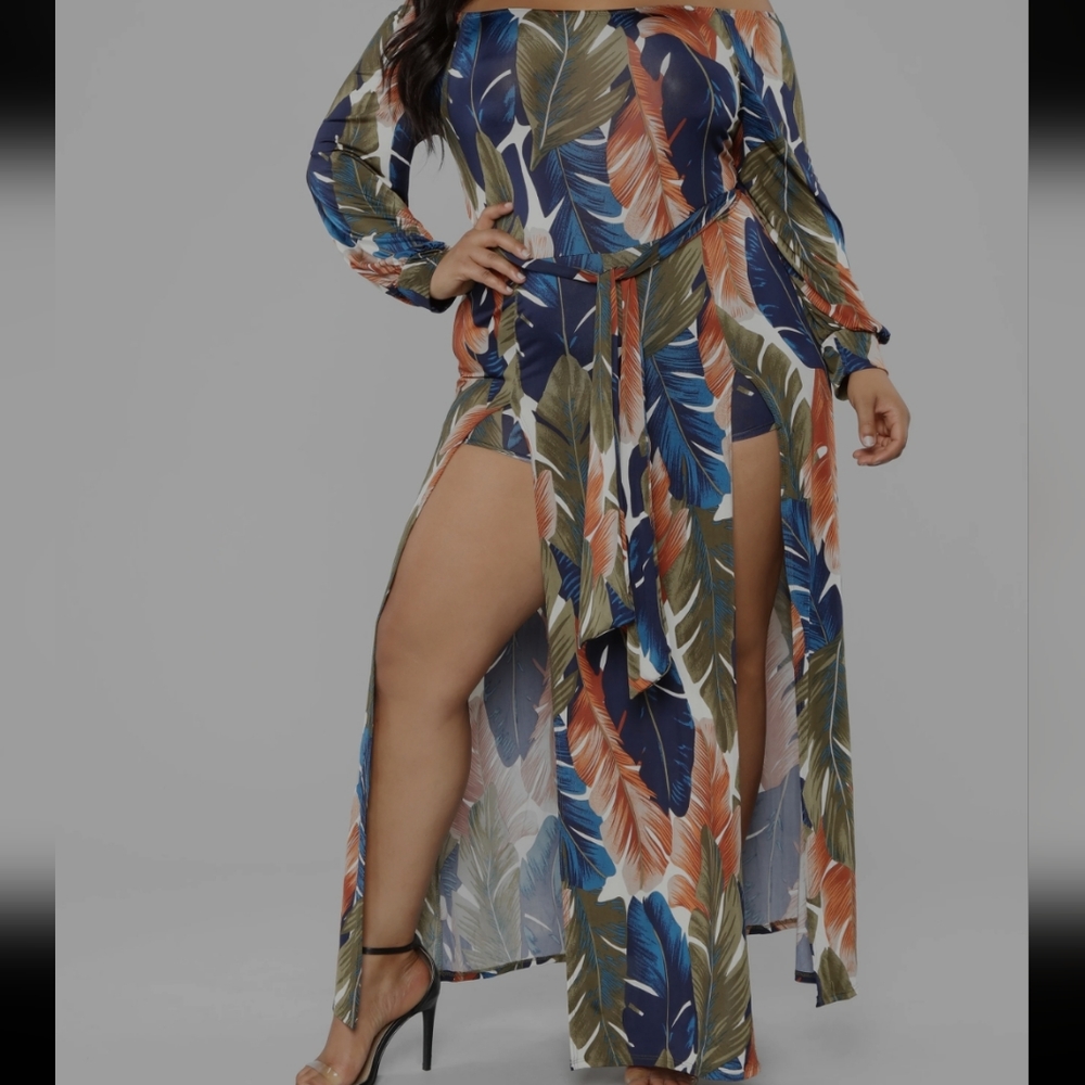 Plus size two slit dress